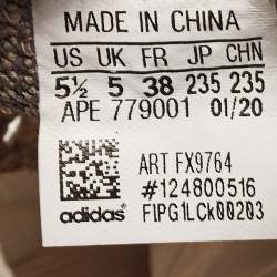 Pre Owned Yeezy x Adidas Grey/Beige Knit Fabric Boost 380 Mist Sneakers Size 38