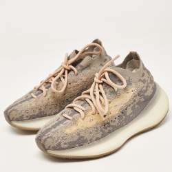 Pre Owned Yeezy x Adidas Grey/Beige Knit Fabric Boost 380 Mist Sneakers Size 38