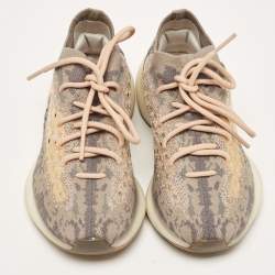 Pre Owned Yeezy x Adidas Grey/Beige Knit Fabric Boost 380 Mist Sneakers Size 38