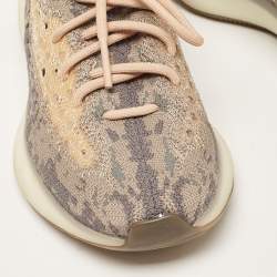 Pre Owned Yeezy x Adidas Grey/Beige Knit Fabric Boost 380 Mist Sneakers Size 38