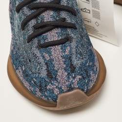 Pre Owned Yeezy x adidas Blue/Grey Knit Fabric Boost 380 Covellite Low Top Sneakers Size 38