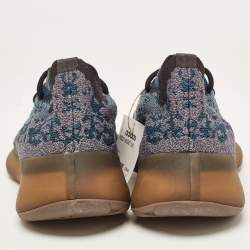 Pre Owned Yeezy x adidas Blue/Grey Knit Fabric Boost 380 Covellite Low Top Sneakers Size 38