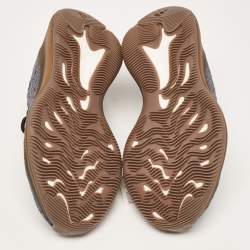 Pre Owned Yeezy x adidas Blue/Grey Knit Fabric Boost 380 Covellite Low Top Sneakers Size 38