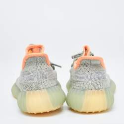Pre Owned Yeezy x Adidas Grey Knit Fabric Boost 350-v2 desert sage Sneakers Size 38