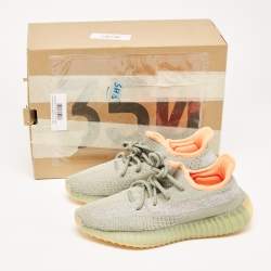 Pre Owned Yeezy x Adidas Grey Knit Fabric Boost 350-v2 desert sage Sneakers Size 38