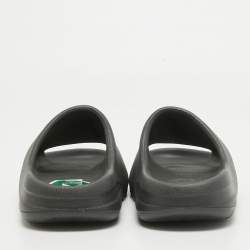 Pre Owned Yeezy x Adidas Black Rubber Onyx Flat Slides Size 37