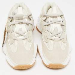 Yeezy x Adidas White/Grey Suede and Fabric Boost 500 Sneakers Size 37 1/3