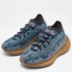 Pre Owned Yeezy x Adidas Blue Knit Fabric Boost 380 Covellite Sneakers Size 38