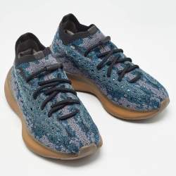 Pre Owned Yeezy x Adidas Blue Knit Fabric Boost 380 Covellite Sneakers Size 38
