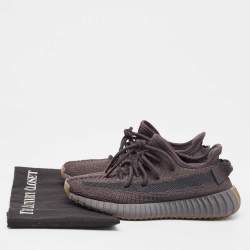 Pre Owned Yeezy x Adidas Black Knit Fabric Boost 350 V2 Cinder Sneakers Size 36 2/3 