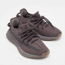 Pre Owned Yeezy x Adidas Black Knit Fabric Boost 350 V2 Cinder Sneakers Size 36 2/3 