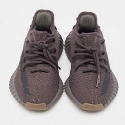 Pre Owned Yeezy x Adidas Black Knit Fabric Boost 350 V2 Cinder Sneakers Size 36 2/3 