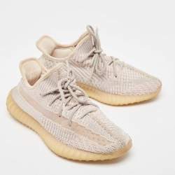 Pre Owned Yeezy x Adidas Pink Knit Fabric Boost 350 V2 Synth Non Reflective Sneakers Size 39 1/3