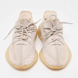 Pre Owned Yeezy x Adidas Pink Knit Fabric Boost 350 V2 Synth Non Reflective Sneakers Size 39 1/3