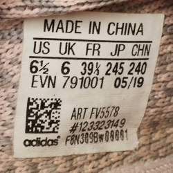 Pre Owned Yeezy x Adidas Pink Knit Fabric Boost 350 V2 Synth Non Reflective Sneakers Size 39 1/3