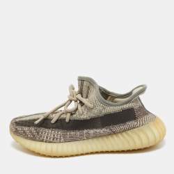 Yeezy x Adidas Brown/White Knit Fabric Boost 350 V2 Zyon Sneakers Size 39 1/3 