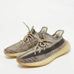 Yeezy x Adidas Brown/White Knit Fabric Boost 350 V2 Zyon Sneakers Size 39 1/3 