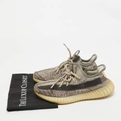 Yeezy x Adidas Brown/White Knit Fabric Boost 350 V2 Zyon Sneakers Size 39 1/3 