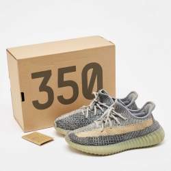 Pre Owned Yeezy x Adidas Blue Knit Fabric Boost 350 V2 Ash Blue Sneakers Size 38 2/3