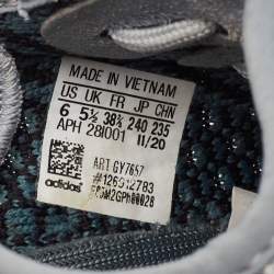 Pre Owned Yeezy x Adidas Blue Knit Fabric Boost 350 V2 Ash Blue Sneakers Size 38 2/3