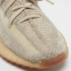 Yeezy x Adidas Beige/Grey Knit Fabric Boost 350 V2 Static Sneakers Size 39 1/3