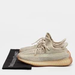 Yeezy x Adidas Beige/Grey Knit Fabric Boost 350 V2 Static Sneakers Size 39 1/3