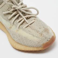 Yeezy x adidas Beige/Grey Knit Fabric Boost 350 V2 Citrin Sneakers Size 371/3