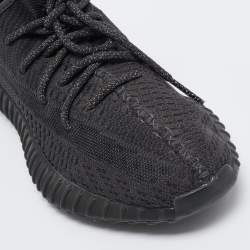 Pre Owned Yeezy x Adidas Black Mesh and Fabric Boost 350 V2 Black Sneakers Size 40