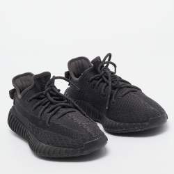 Pre Owned Yeezy x Adidas Black Mesh and Fabric Boost 350 V2 Black Sneakers Size 40