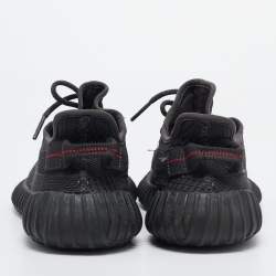 Pre Owned Yeezy x Adidas Black Mesh and Fabric Boost 350 V2 Black Sneakers Size 40