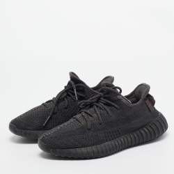 Pre Owned Yeezy x Adidas Black Mesh and Fabric Boost 350 V2 Black Sneakers Size 40