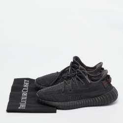 Pre Owned Yeezy x Adidas Black Mesh and Fabric Boost 350 V2 Black Sneakers Size 40