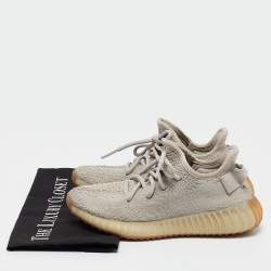 Yeezy x adidas Grey Knit Fabric Boost 350 V2 Sesame Sneakers Size 36