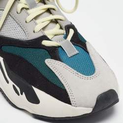 Pre Owned Yeezy x Adidas Multicolor Leather and Suede Boost 700 Wave Runner Sneakers Size 39 1/3