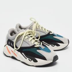 Pre Owned Yeezy x Adidas Multicolor Leather and Suede Boost 700 Wave Runner Sneakers Size 39 1/3
