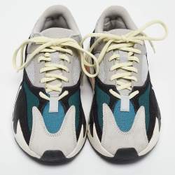 Pre Owned Yeezy x Adidas Multicolor Leather and Suede Boost 700 Wave Runner Sneakers Size 39 1/3