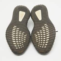 Pre Owned Yeezy x Adidas Black/White Knit Fabric Boost 350 V2 Sneakers Size 40 2/3