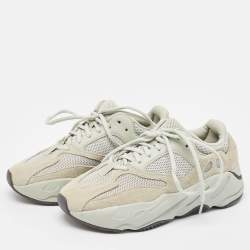 Pre Owned Yeezy x Adidas Grey Suede and Knit Fabric Boost 700 Salt Details Sneakers Size 37 1/3