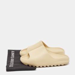 Pre Owned Yeezy x Adidas Cream Rubber Bone Slides Size 36.5