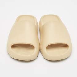 Pre Owned Yeezy x Adidas Cream Rubber Bone Slides Size 36.5