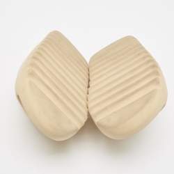 Pre Owned Yeezy x Adidas Cream Rubber Bone Slides Size 36.5