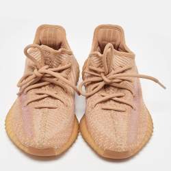 Yeezy x Adidas Orange Knit Fabric Boost 350 V2 Clay Sneakers Size 36