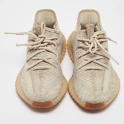 Yeezy x Adidas Pale Green Knit Fabric Boost 350 V2 Citrin (Non Reflective) Sneakers Size 37 1/3