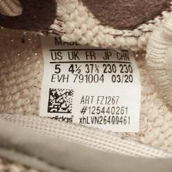 Pre Owned Yeezy x Adidas Beige/Brown Knit Fabric Boost 350 V2 Zyon Sneakers Size 37 1/3