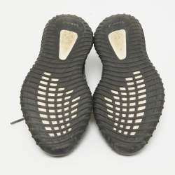 Pre Owned Yeezy x Adidas Black Knit Fabric Boost 350 V2 Yecheil Sneakers Size 40