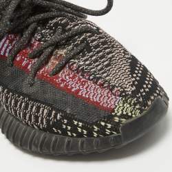 Pre Owned Yeezy x Adidas Black Knit Fabric Boost 350 V2 Yecheil Sneakers Size 40