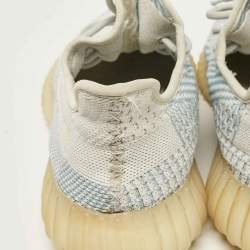 Yeezy x Adidas Blue/White Knit Fabric Boost 350 V2 Cloud White Non-Reflective Sneakers 40 2/3 