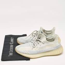 Yeezy x Adidas Blue/White Knit Fabric Boost 350 V2 Cloud White Non-Reflective Sneakers 40 2/3 