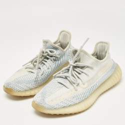 Yeezy x Adidas Blue/White Knit Fabric Boost 350 V2 Cloud White Non-Reflective Sneakers 40 2/3 