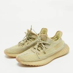 Yeezy x Adidas Grey/Yellow Knit Fabric Boost 350 V2 Antlia Sneakers 39 1/3